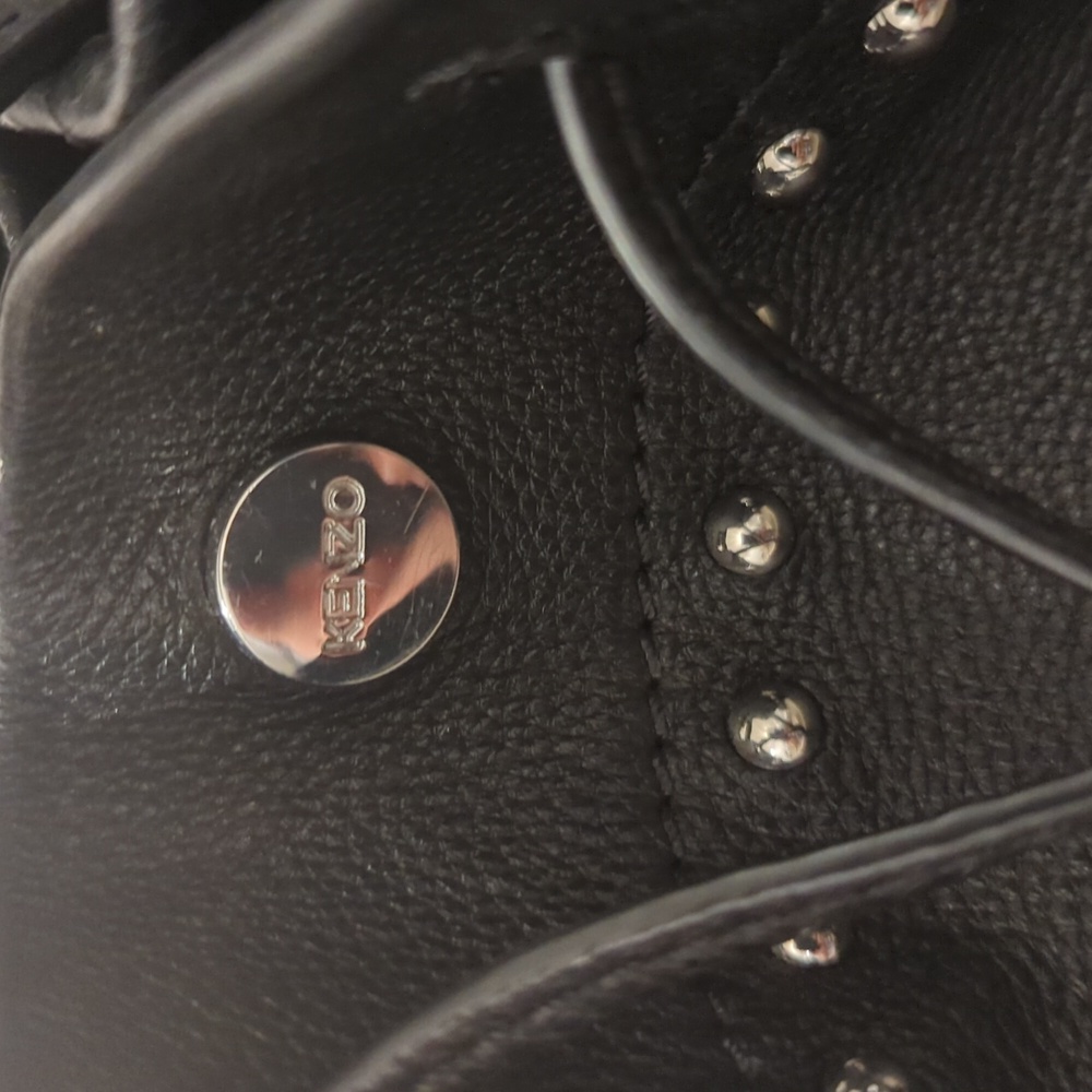Kenzo Leather Silver Studded Bucket Bag - Picture 2 of 14